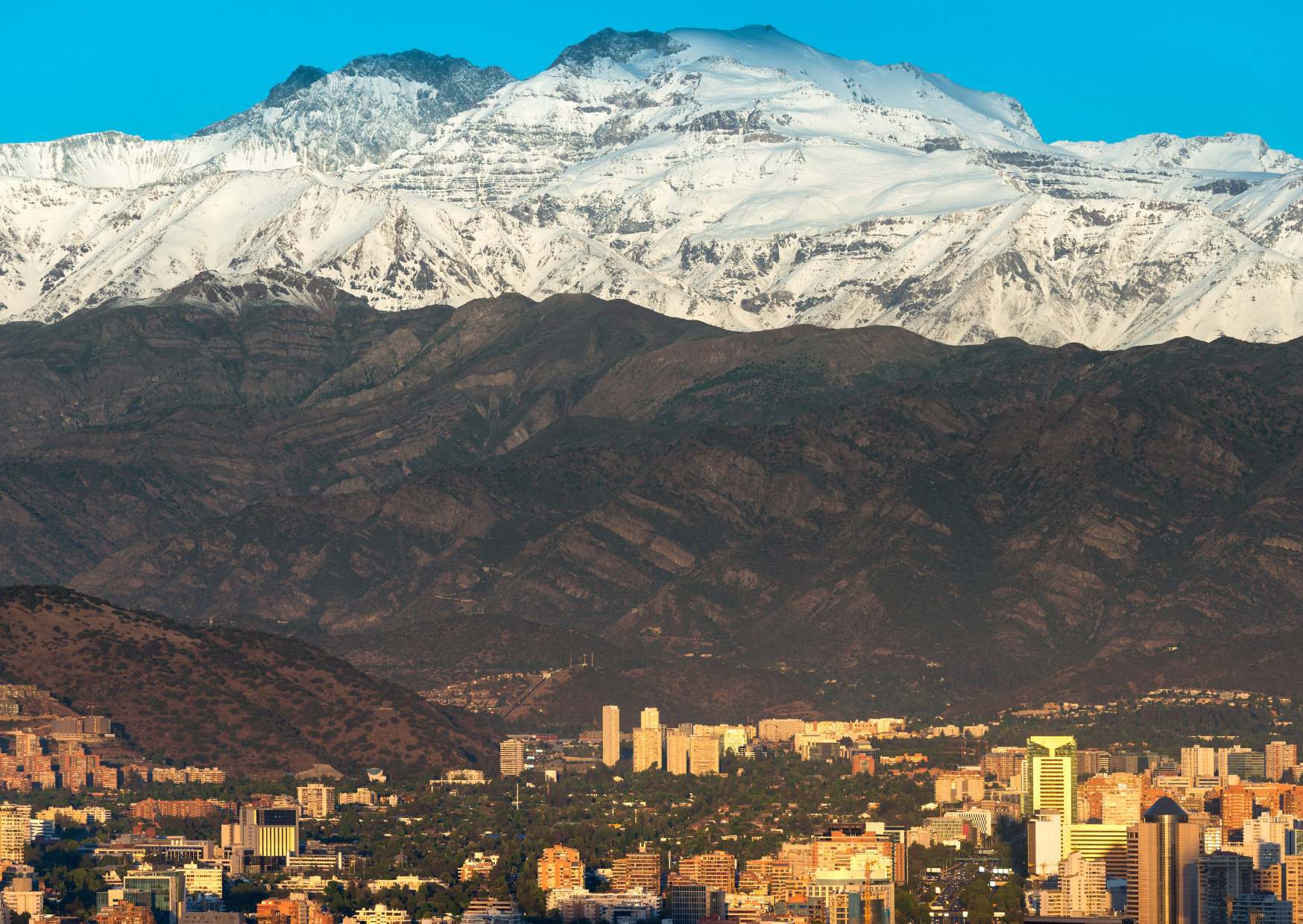 view of the Andes behind Santiago de Chile